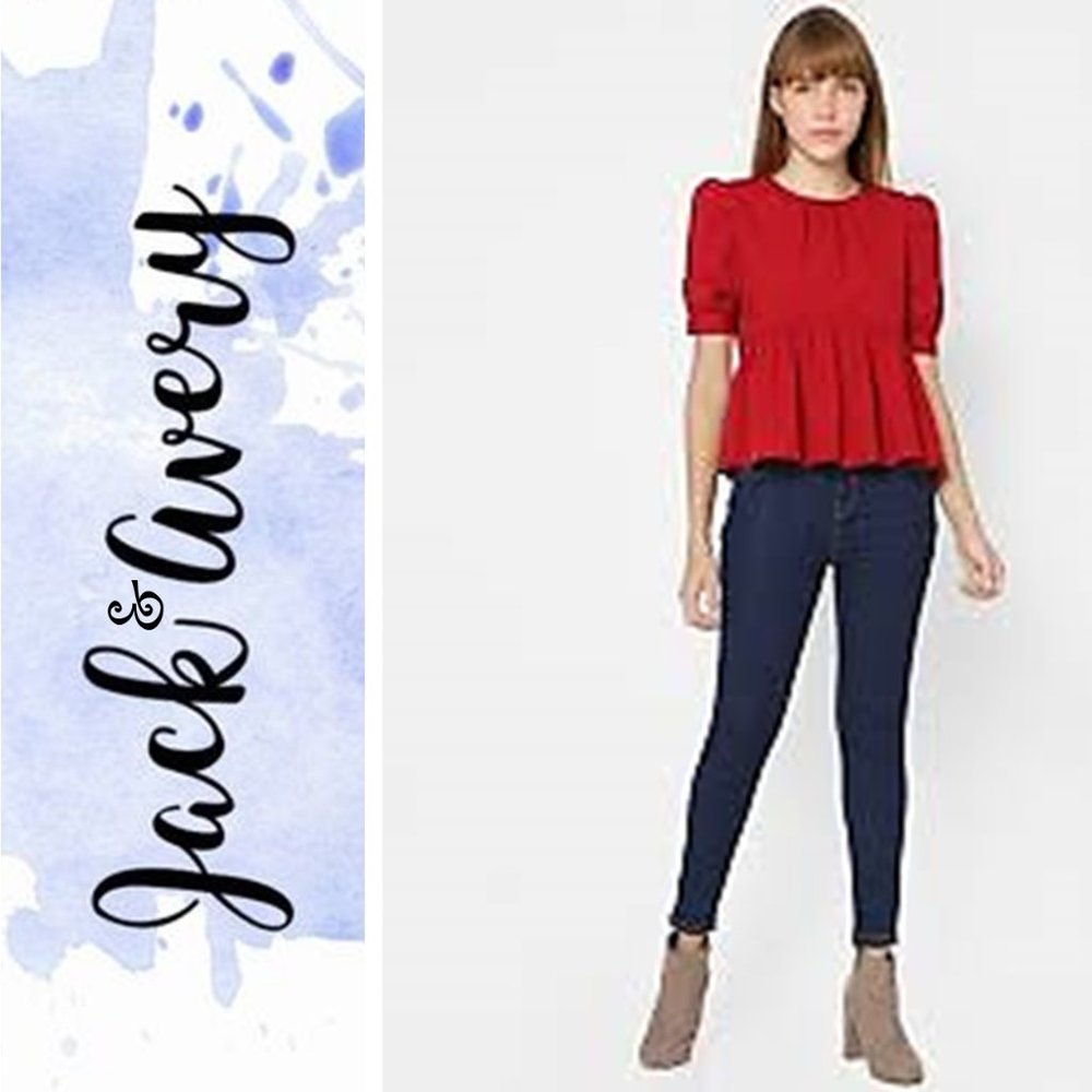 NWT JACK & AVERY MEDIUM PEPLUM TOP 🌸